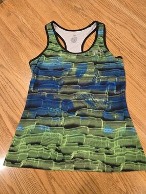 FILA Sport Athletic Racerback Tank Top Abstract Stretch Scoop Neck Women’s M